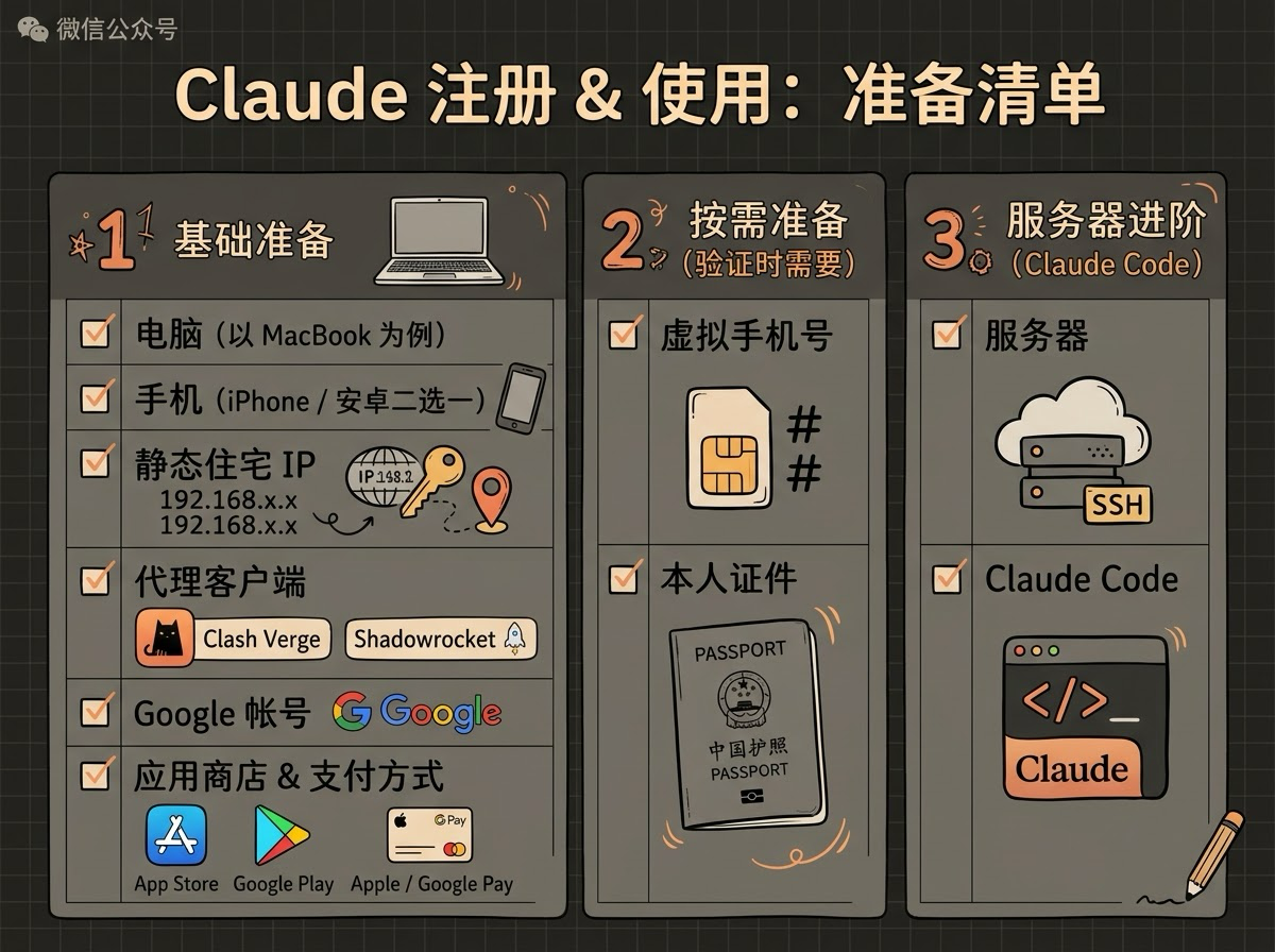 Claude 注册与使用准备清单